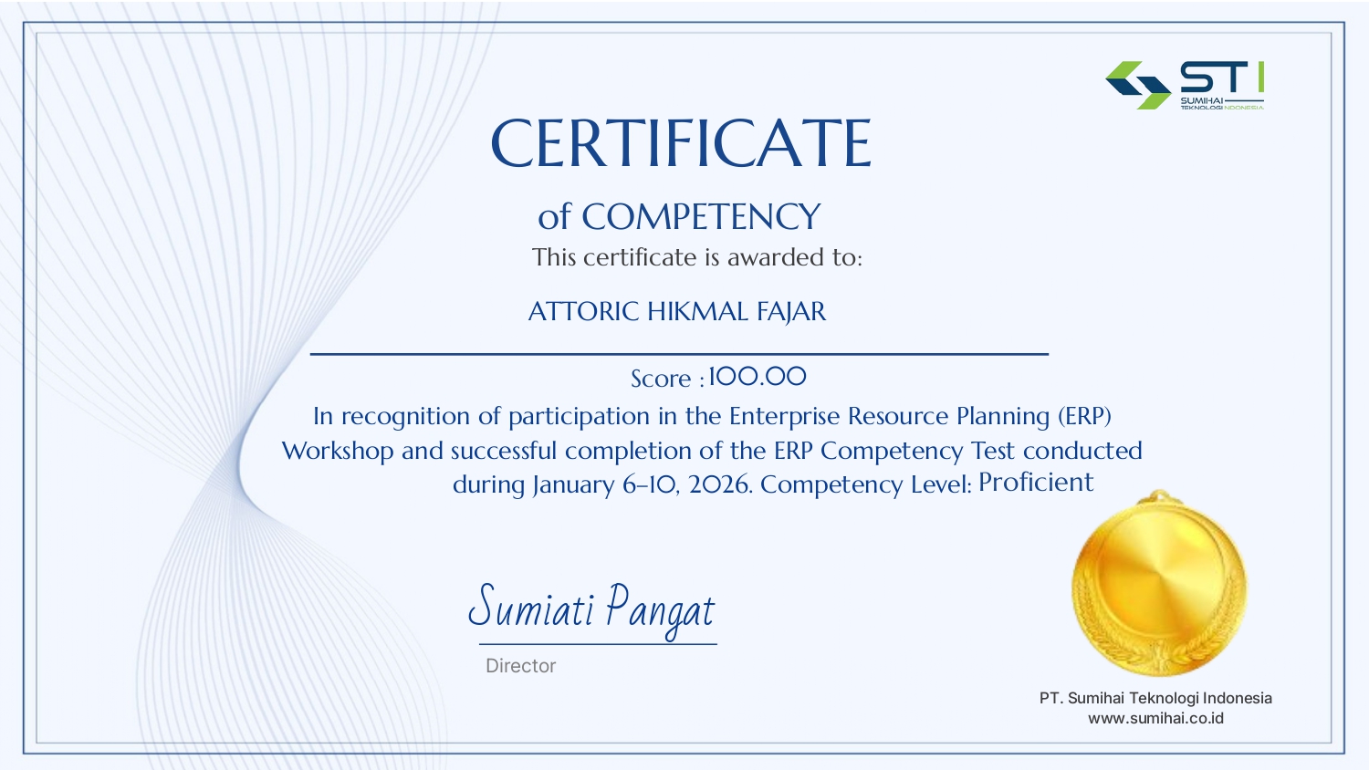 Sertifkat Kompetensi Enterprice Resource Planning ( ERP ) - Level : Proficient