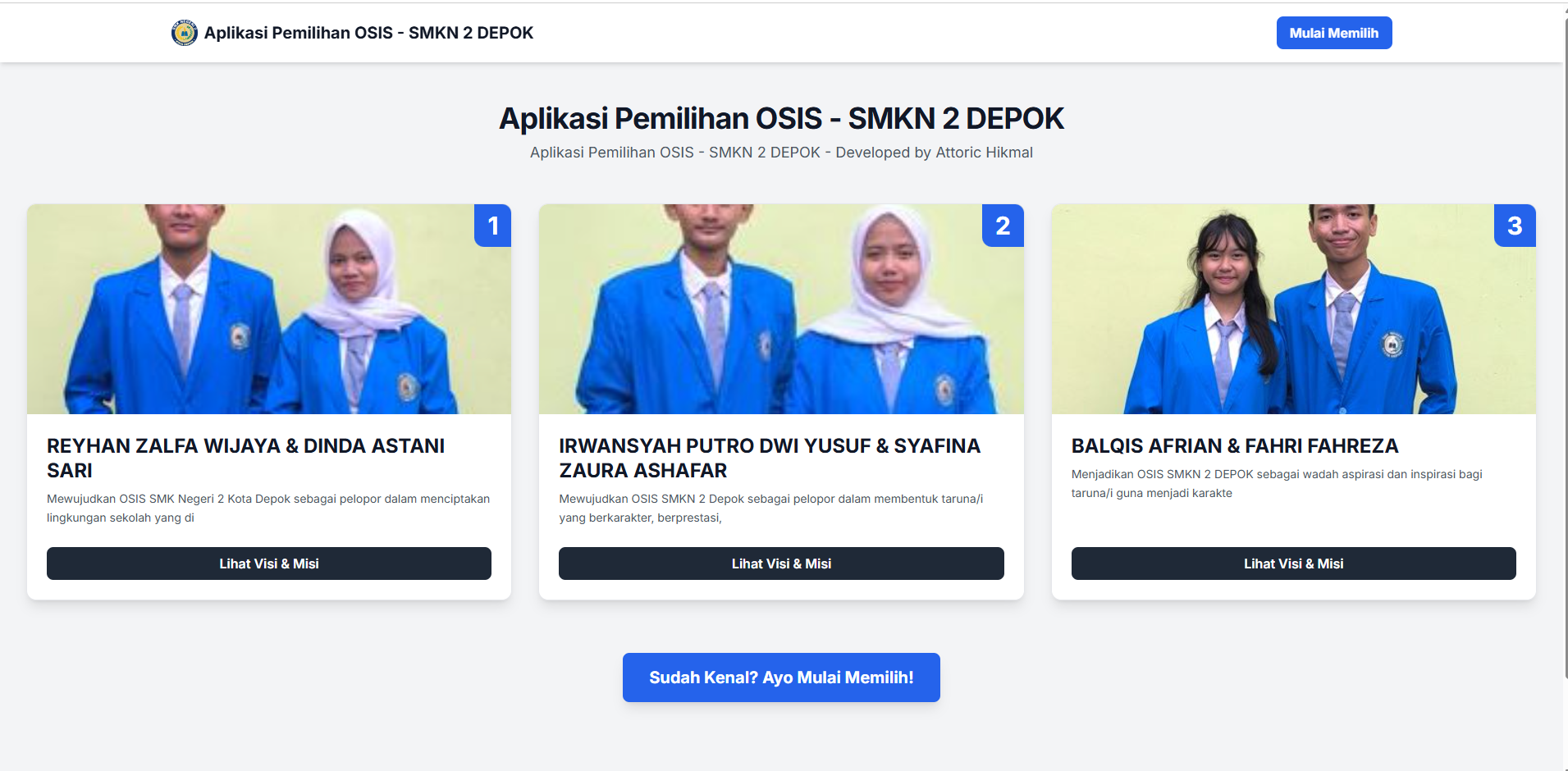 Galeri Aplikasi Pemilihan OSIS Berbasis QR Code
